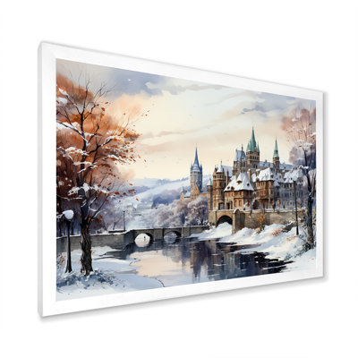 «Wonderful Village Winter At Christmas I - Winter Landscape», art mural