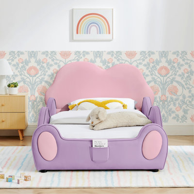 Lit pour chambre à coucher, lit avec garde-corps, poche de rangement