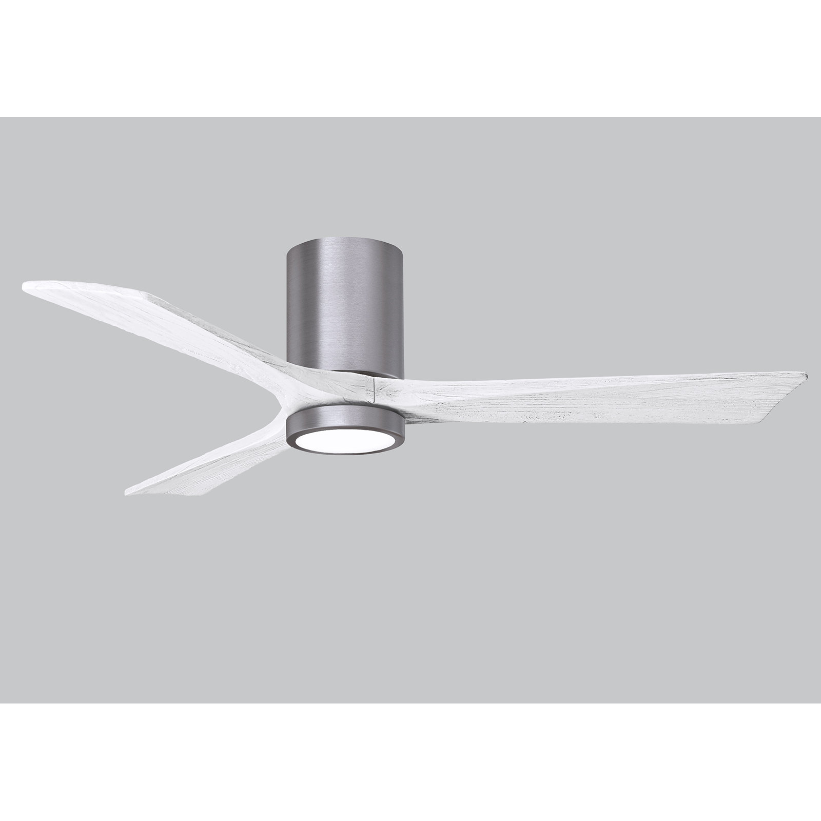 Olivier 3 Blade Ceiling Fan with LED Light Kit, Matte White, Brushed Pewter, 52"