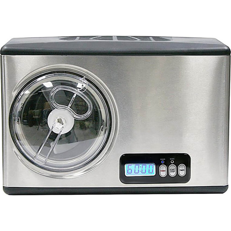 Stainless Steel 1.6 Qt Automatic Ice Cream Maker with LCD Display