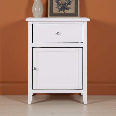 Paranhos White 1 Drawer 1 Door Nightstand