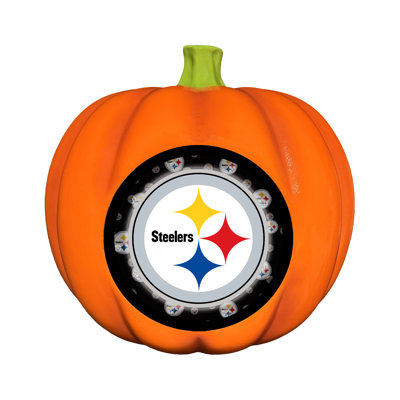 Décoration citrouille en résine NFL Pittsburgh Steelers à logo 3D NFL | 10 po