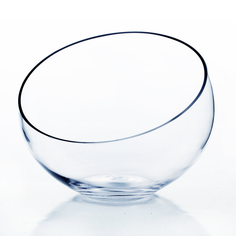 Vase de table avec bol coupé, H 8 po x l 8 po x P 8 po