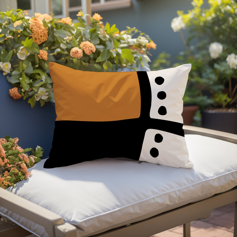 Coussin lombaire réversible intérieur / extérieur Sofi Minimalist, H 18 po x l 25 po, Orange brûlé