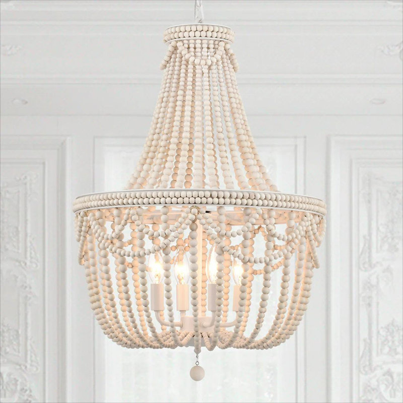 Lustre de style empire unique avec détails perlés Deqwan
