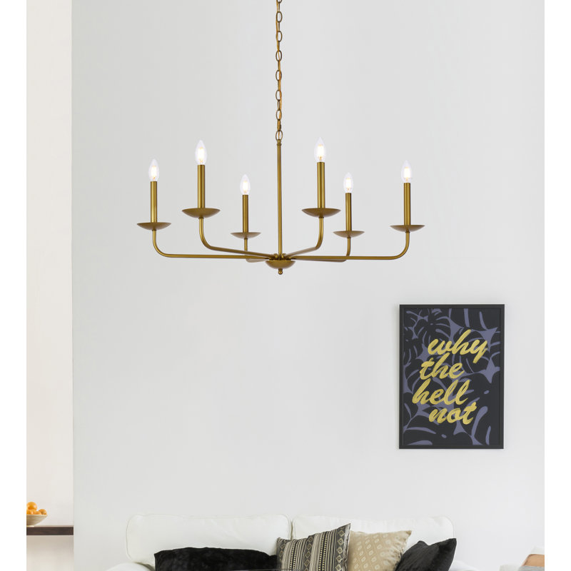 Baltray 6-Light Chandelier, Laiton, H 18,5 po x l 36 po x P 36 po