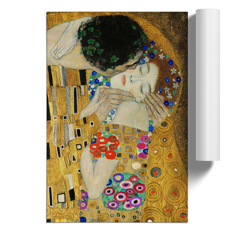 The Kiss by Gustav Klimt - Frameless Print, 84cm H x 59cm W x 0.1cm D