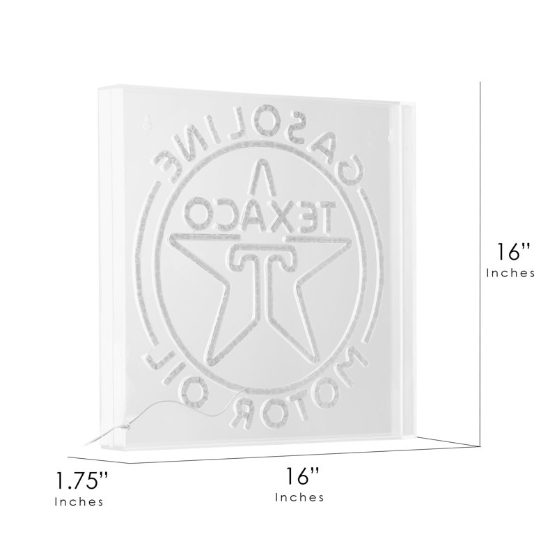 Texaco Gasoline Motor Oil Acrylic LED Wall Sign