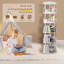 Bibliothèque rotative 62,2 po H avec tablette à 5 niveaux pour le salon, la chambre à coucher (blanc)-1268906156