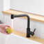Robinet d'évier noir à poignée simple pour cuisine moderne et éviers de cuisine et de salle de bain