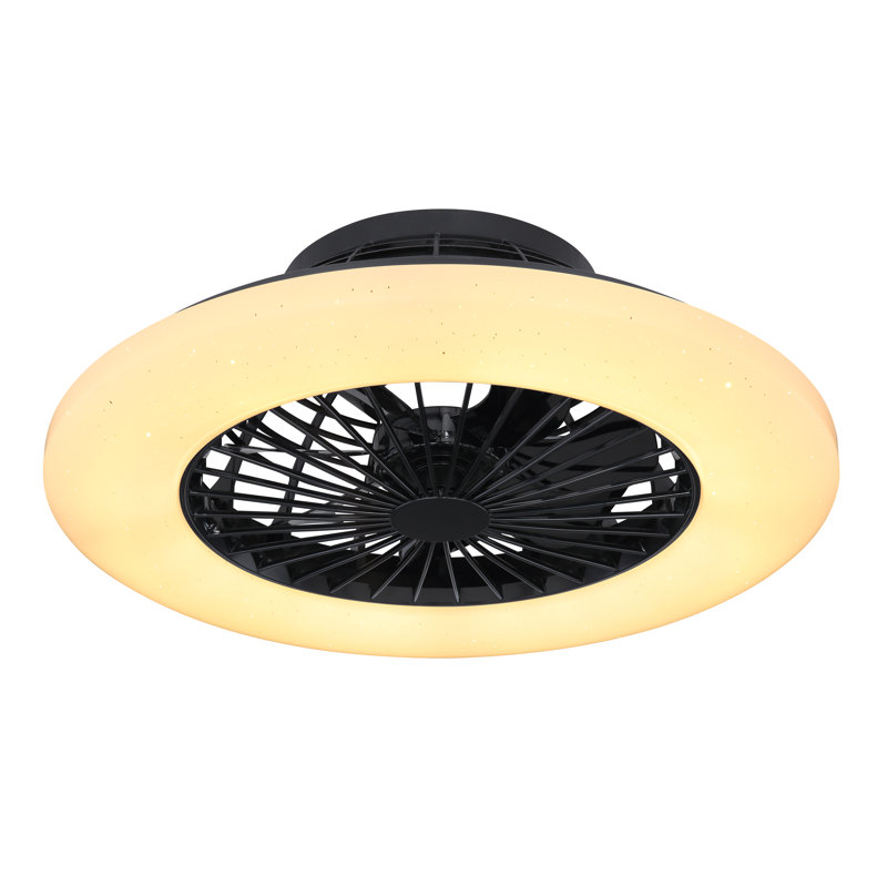 Crystiana Ceiling Fan with LED Lights, Black
