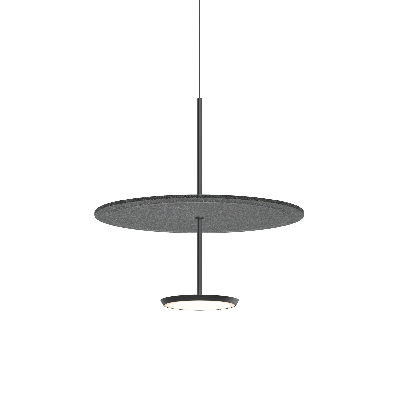 Sky Sound Single Light Pendant, Anthracite, 17.5" H x 17.5" W x 17.5" D, Black