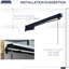 Auvent de patio rétractable 10 pi x 8 pi avec pare-soleil réglable manuellement. Tissu 280 g / m², structure en aluminium. Bleu pour terrasse, balcon, auvent de jardin rétractable, abri. UV30 + protégé