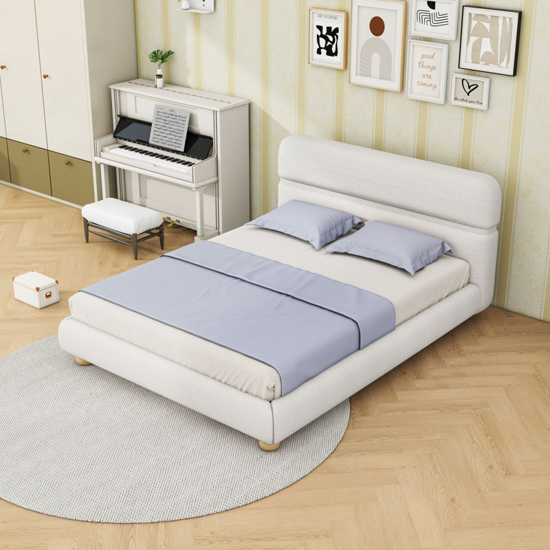 Queen Upholstered Platform Bed with Headboard