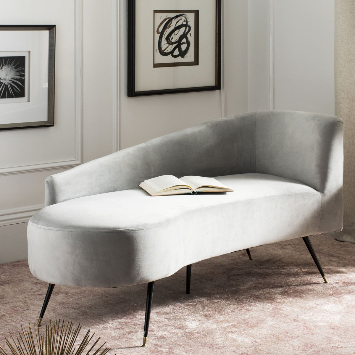 Frankie Velvet Chaise Lounge
