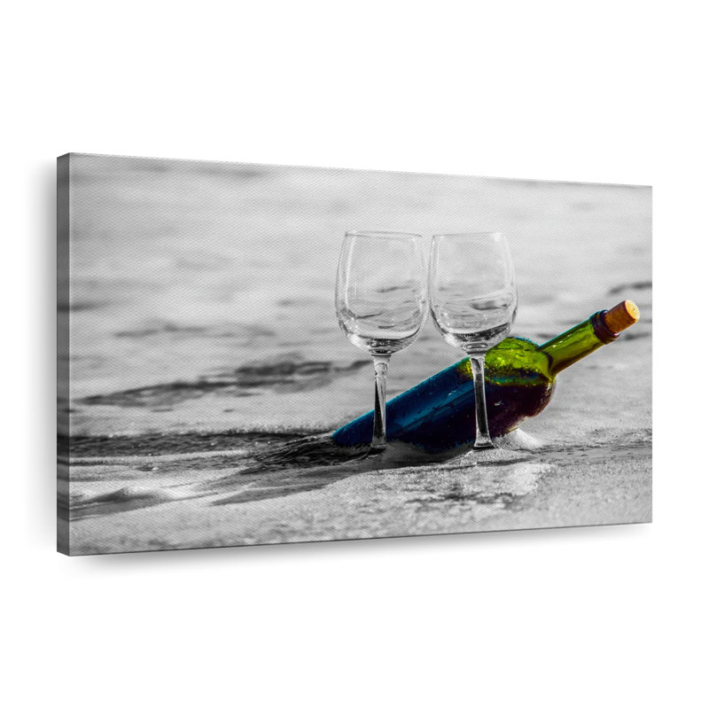 Vin sur la plage sur toile, H 24 po x l 36 po x P 1,25 po