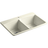 33" L x 22" W x 9-5/8" Top-Mount Double-Equal Kitchen Sink