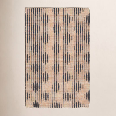 Arabela Brown Black Hand-Woven Jute Rug