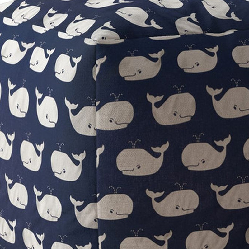 Housse de pouf en sergé bleu 17 po