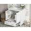 Meuble-lavabo de 30 po avec lavabo simple, meuble-lavabo encastré, rangement multifonctionnel, fermeture en douceur, structure en bois massif-129184440