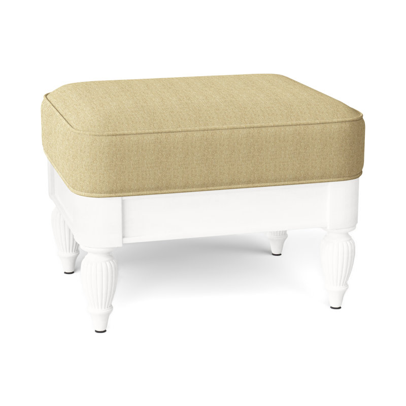Grand View Ottoman, Light Blue and White Stripe; 0256-54, Java Finish