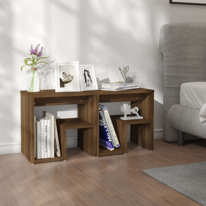 Gilio 40cm W Bedside Table, Artisan Oak, 2