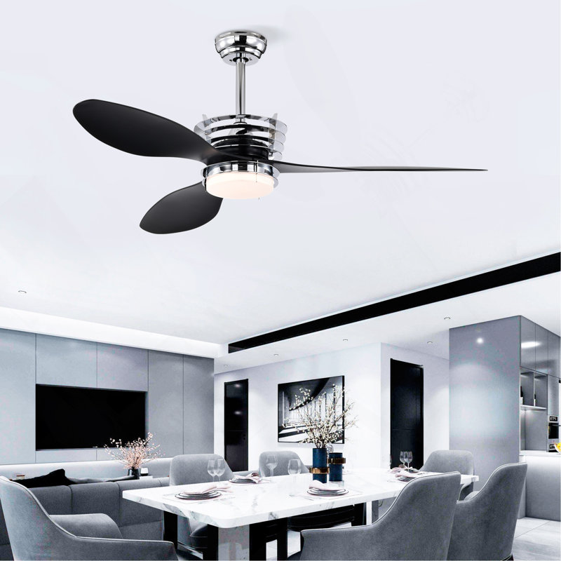 Ventilateur de plafond 52 po avec pales en ABS avec lumières et télécommande CC