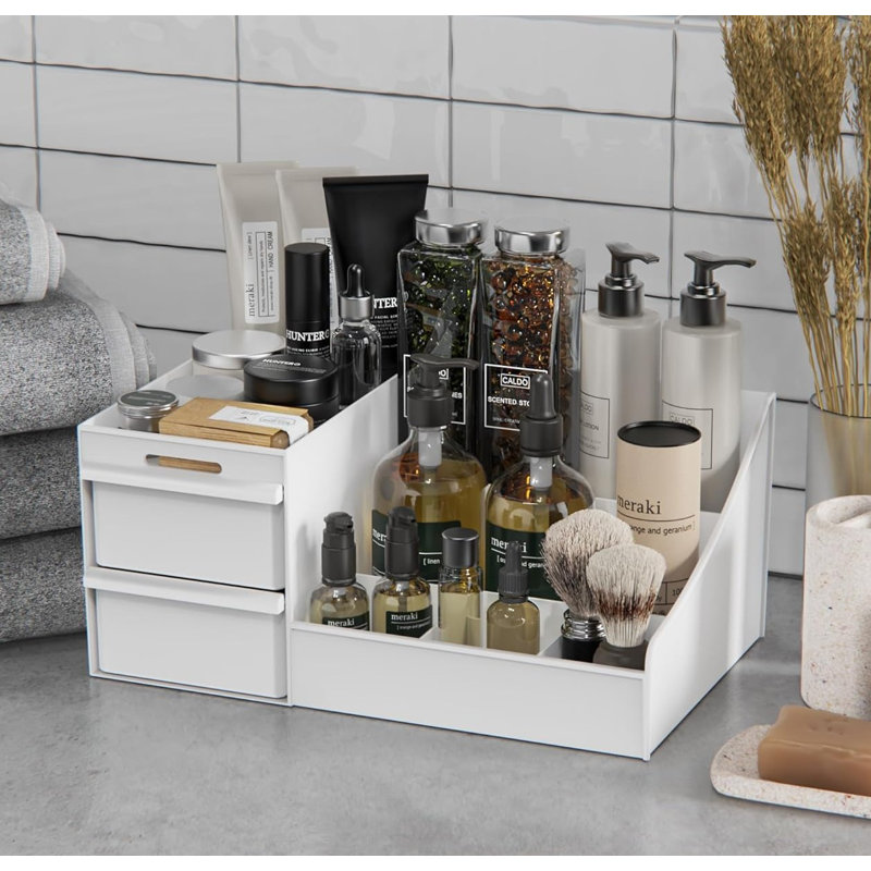 Polypropylene Makeup Organiser, White