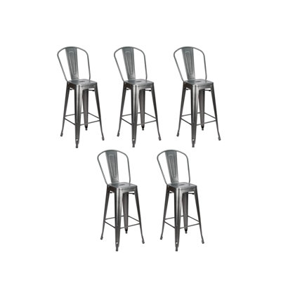 Hi Gloss Style Metal Barstool with Back by Chivari