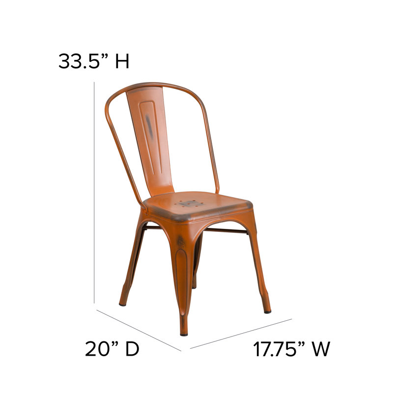 Chaise empilable Dickens, Orange vieilli