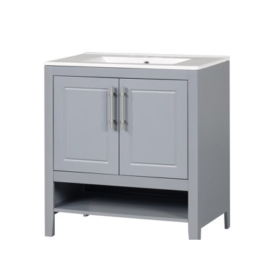 30.00'' Single Bathroom Vanity with Ceramic Top