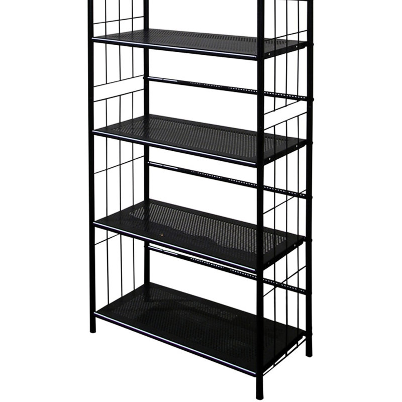 5 bibliothèques en métal noires de 64 po de hauteur - idéales pour le bureau, le salon, le rangement de la pièce. Facile à assembler.