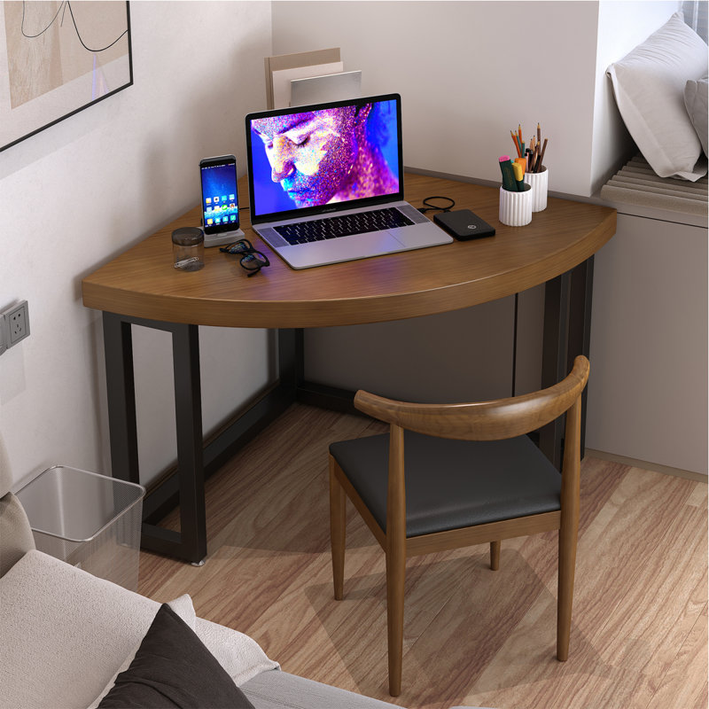 Bureaux en bois massif demi-cercle, H 29,53 po x l 35,43 po x P 35,43 po