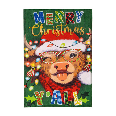 Drapeau de jardin Merry Highland Ho Burlap