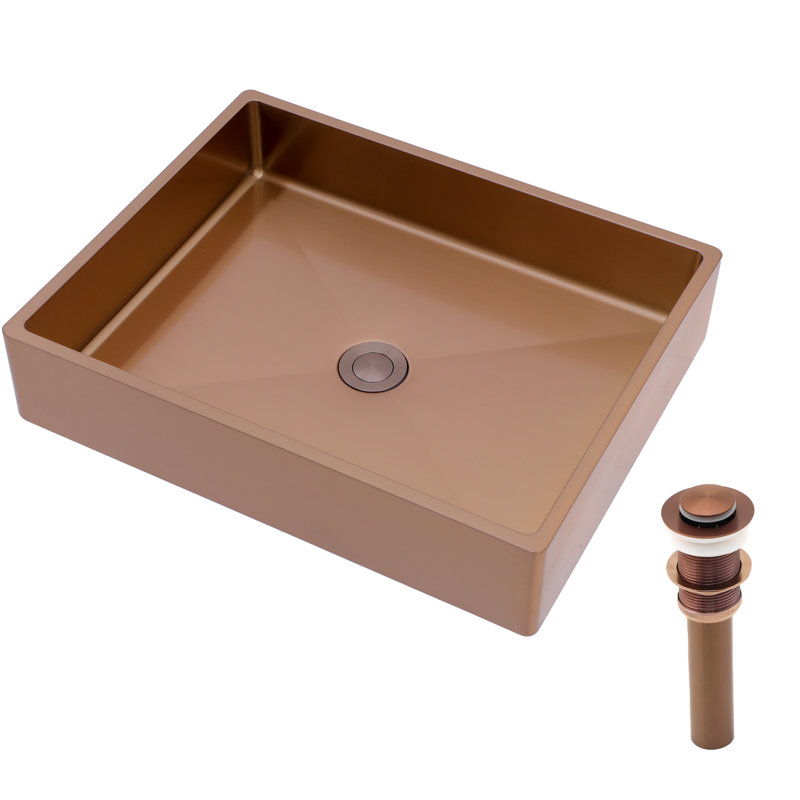 Hegeman 19"X15" Rose Gold Sink For Bathroom - Enhances With Elegance Stainless Steel A Stylish