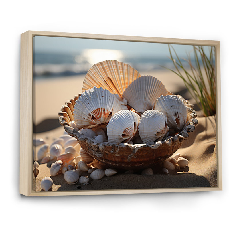 «Beach Photo Seashell Sonata I», reproduction d'art sur toile, H 12 po x l 20 po x P 1 po, Brun