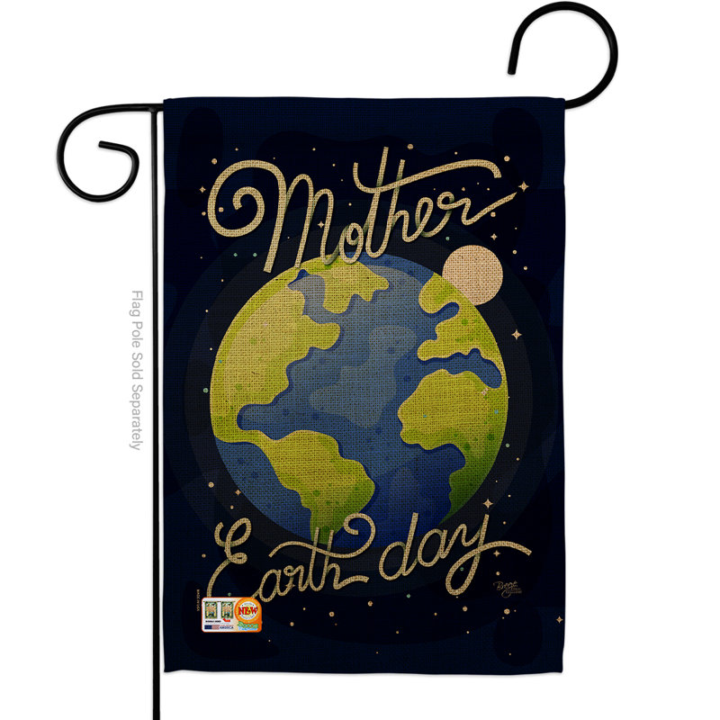 « earth day », expression inspirée de 2 faces de polyester 13 x 19 po drapeau de jardin