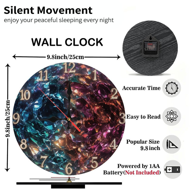 Two Tone Gemstone Clock Face