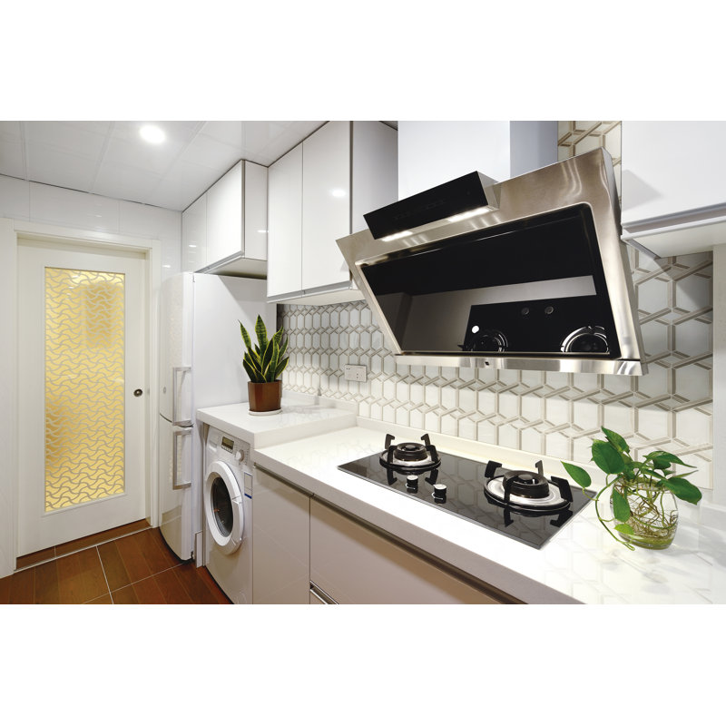 Crown Lattice Geometric 12 in. x 13 in. Polished Marble Mosaic Floor and Wall Tile