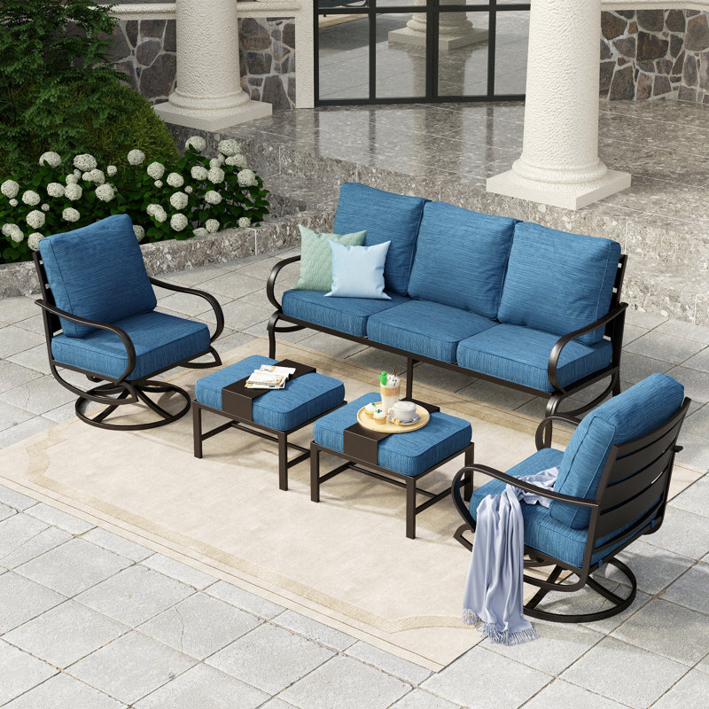 Tapasi Patio Conversation Set, No, Peacock Blue