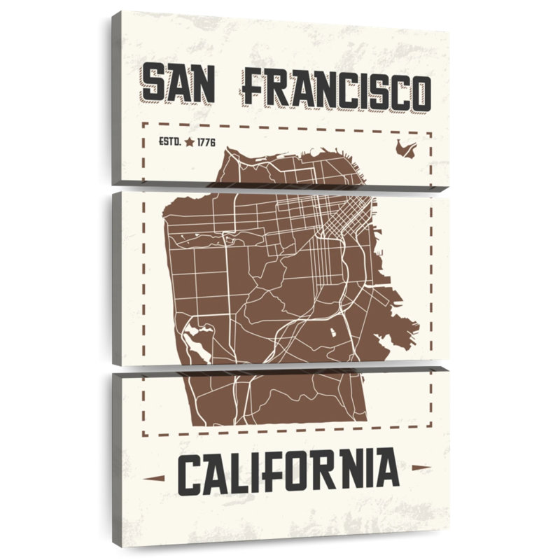 Carte Aliaz Classic de San Francisco, H 65 po x l 42 po