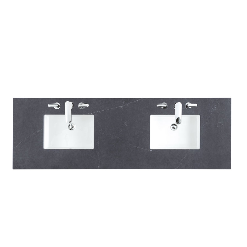 Kewstoke 72'' W Double Vanity, Charcoal Soapstone, 8" Widespread