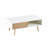41.34" Rattan Coffee Table, Sliding Door For Storage, Solid Wood Legs-1930699513