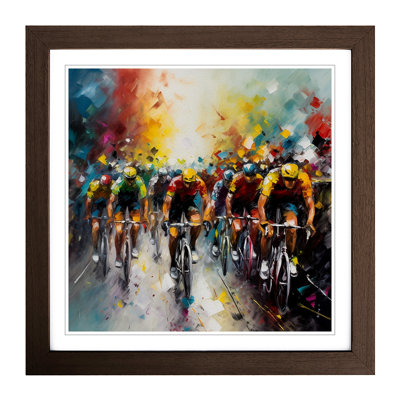 Tour De France Abstract Expressionism - Framed Print