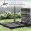 Base de parasol de patio, 4 pièces, style décalé robuste, capacité de l'eau de 176 lb / sable 264, noir et matériau solide, 4, noir