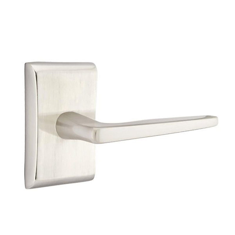 Poignée de porte avec rosette Hermes Passage (Hall & Closet), Droite, Nickel satiné