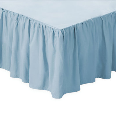 400TC Sateen Solid Cotton Gathered Bed Skirt Upto 50" Drop Length