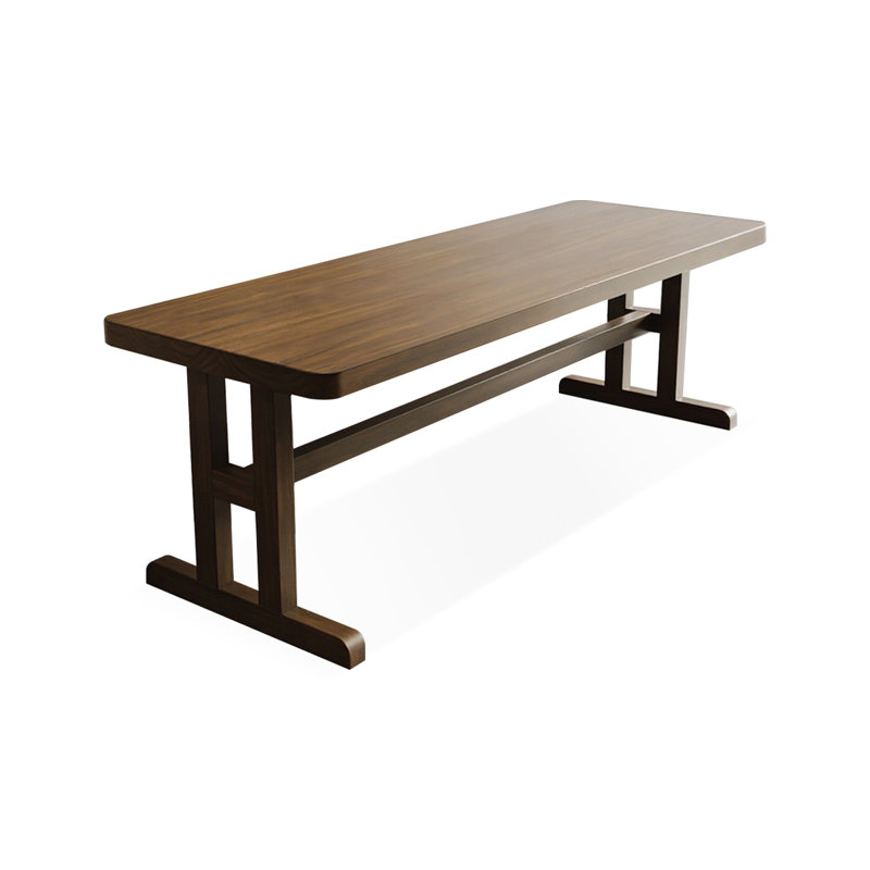 Nut-brown Rectangular Solid Wood writing desk, 29.53" H x 70.87" W x 23.62" D