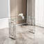 Console avec pieds en acier inoxydable et plateau en verre - Design moderne pour espace de vie et transparence