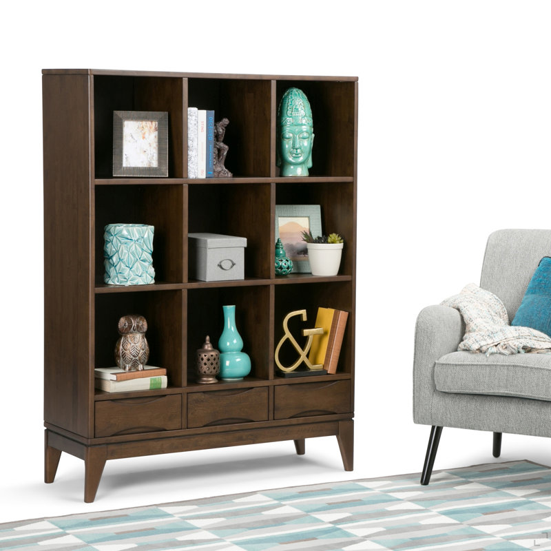 Rangement cubique avec tiroirs Harper, Marron foncé